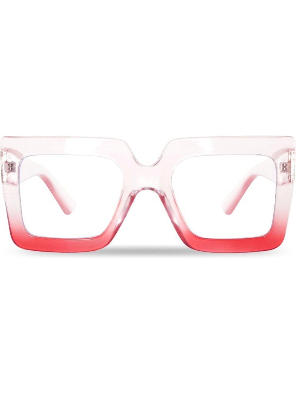 Women's Pink Oversized Square Big Frame Computer Eyewear Thick Fashion Glasses